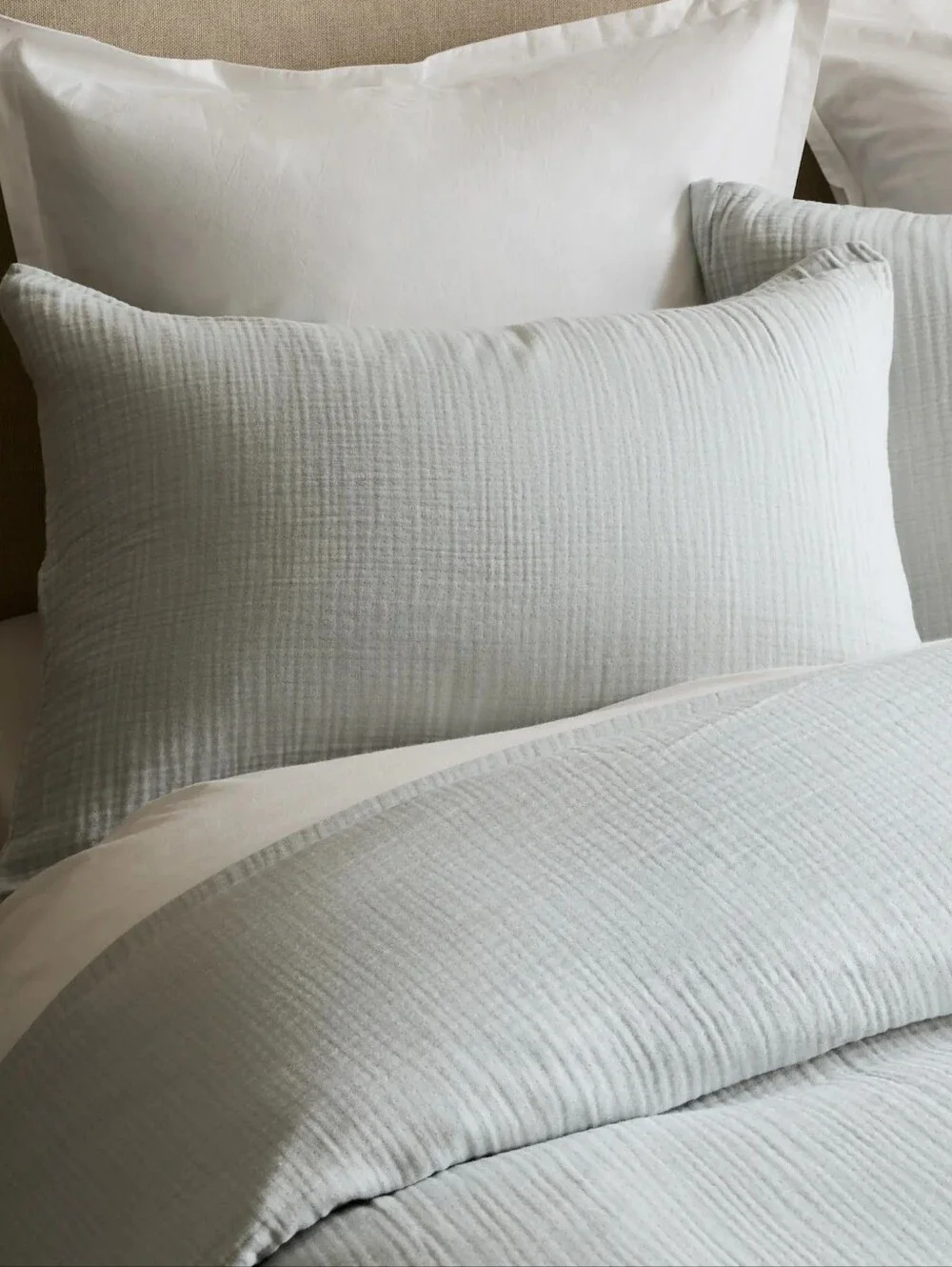 NWT Quince Organic Cotton Gauze Duvet Cover Set King & Shams Grey Quiet Luxury